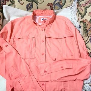 VEUC Sz M Wm Coral Summerland Key II Bass Pro Shops Fish/Sport Shirt